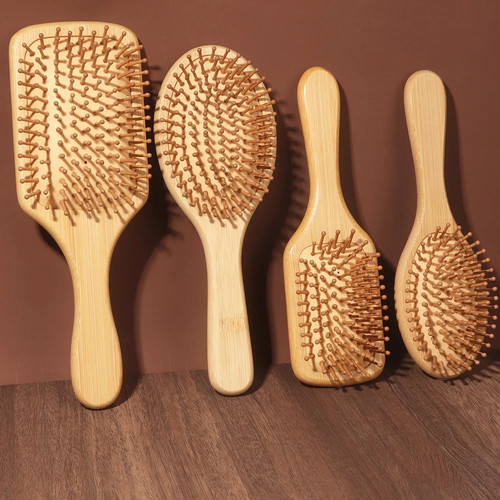 Natural bamboo hair brush - bamboo,
